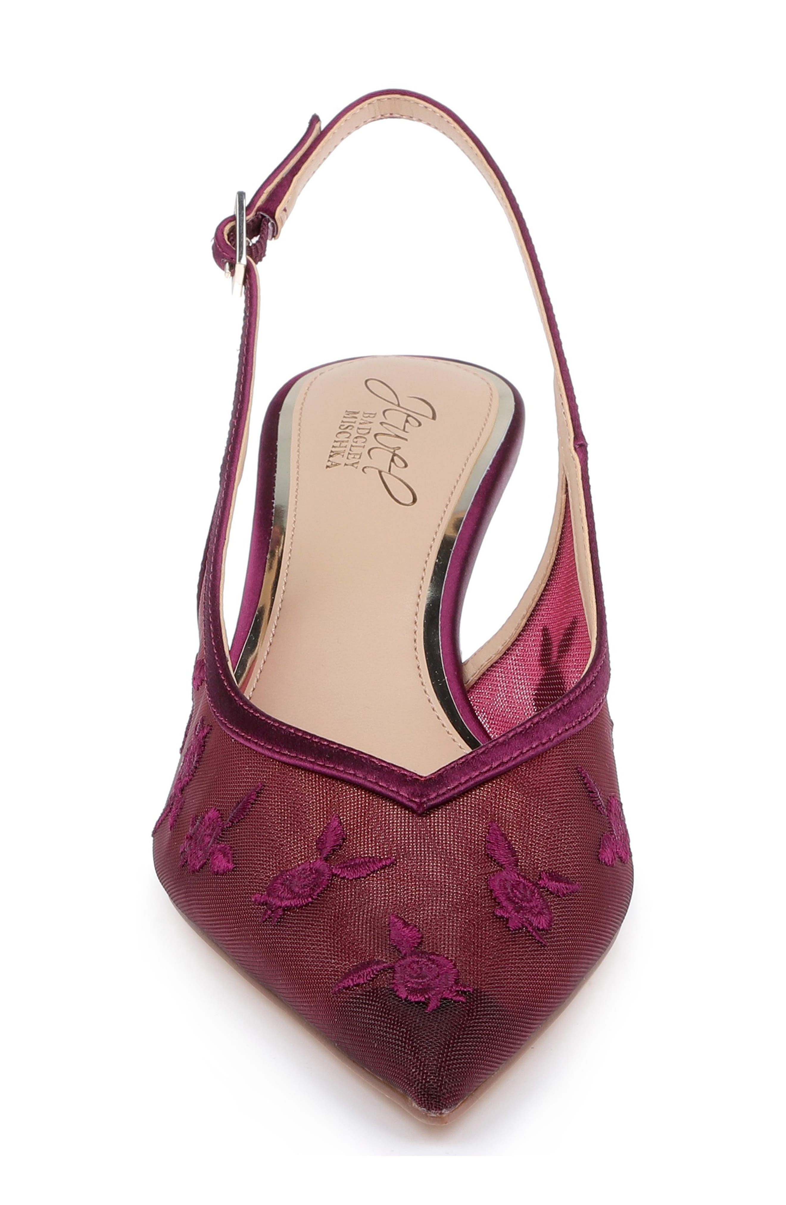 Zahra II Slingback Pointed Toe Pump, Alternate, color, WINE SATIN
