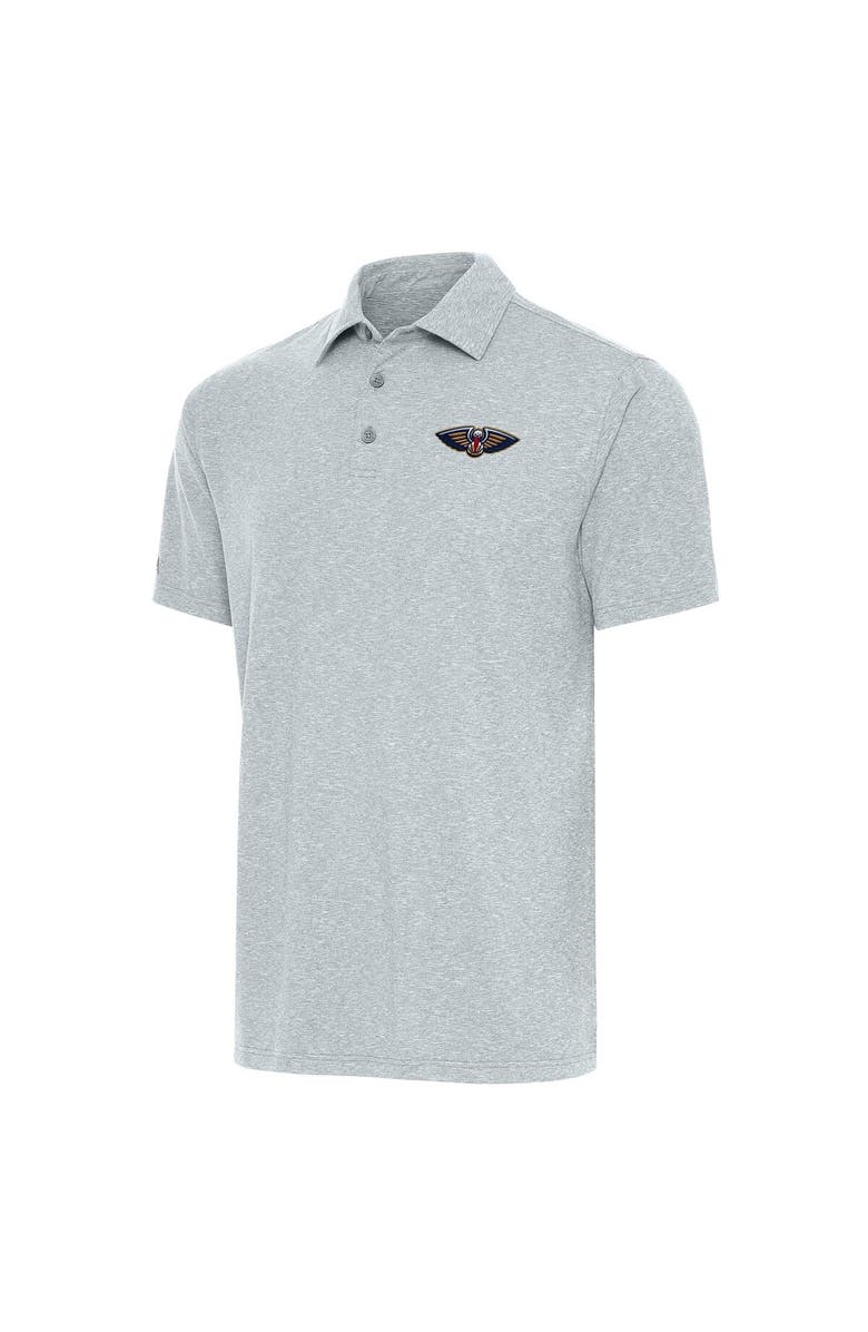 ANTIGUA Men's Antigua  Heather Gray New Orleans Pelicans Par Polo, Main, color, 