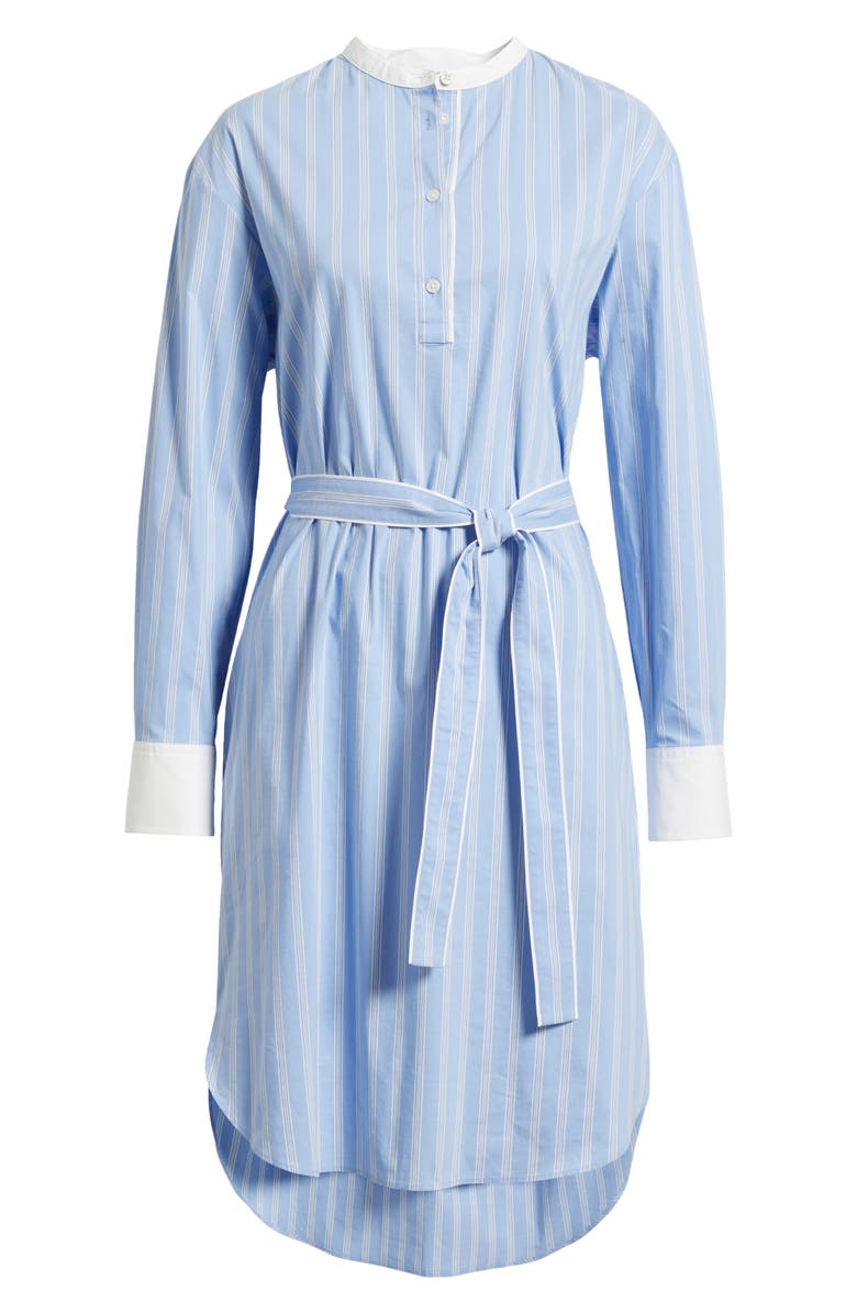 BOSS Dabime Long Sleeve Shirtdress, Alternate, color, Chambray Blue Stripe