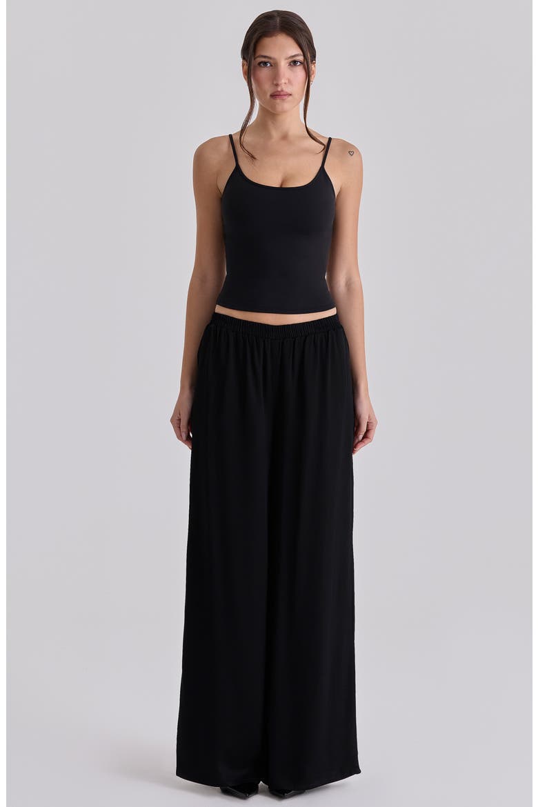 Alexa Wide Leg Pull-On Pants, Alternate, color, BLACK