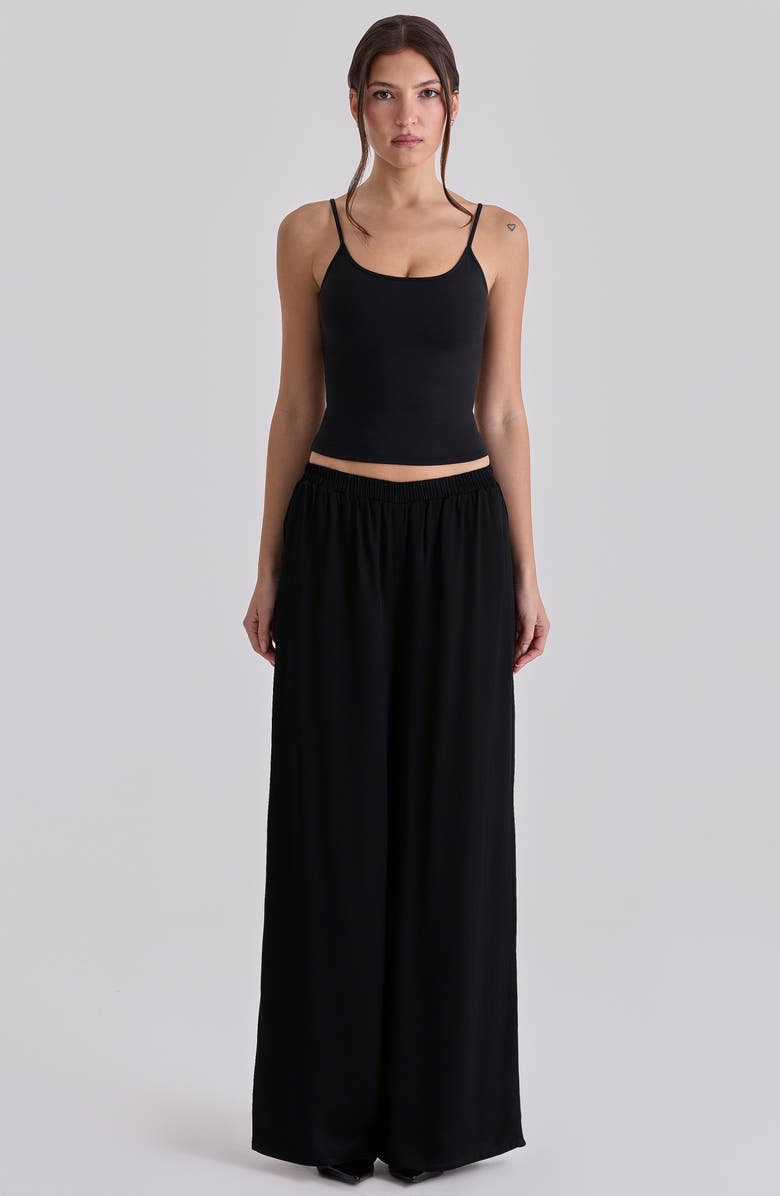 HOUSE OF CB Alexa Wide Leg Pull-On Pants, Alternate, color, Black