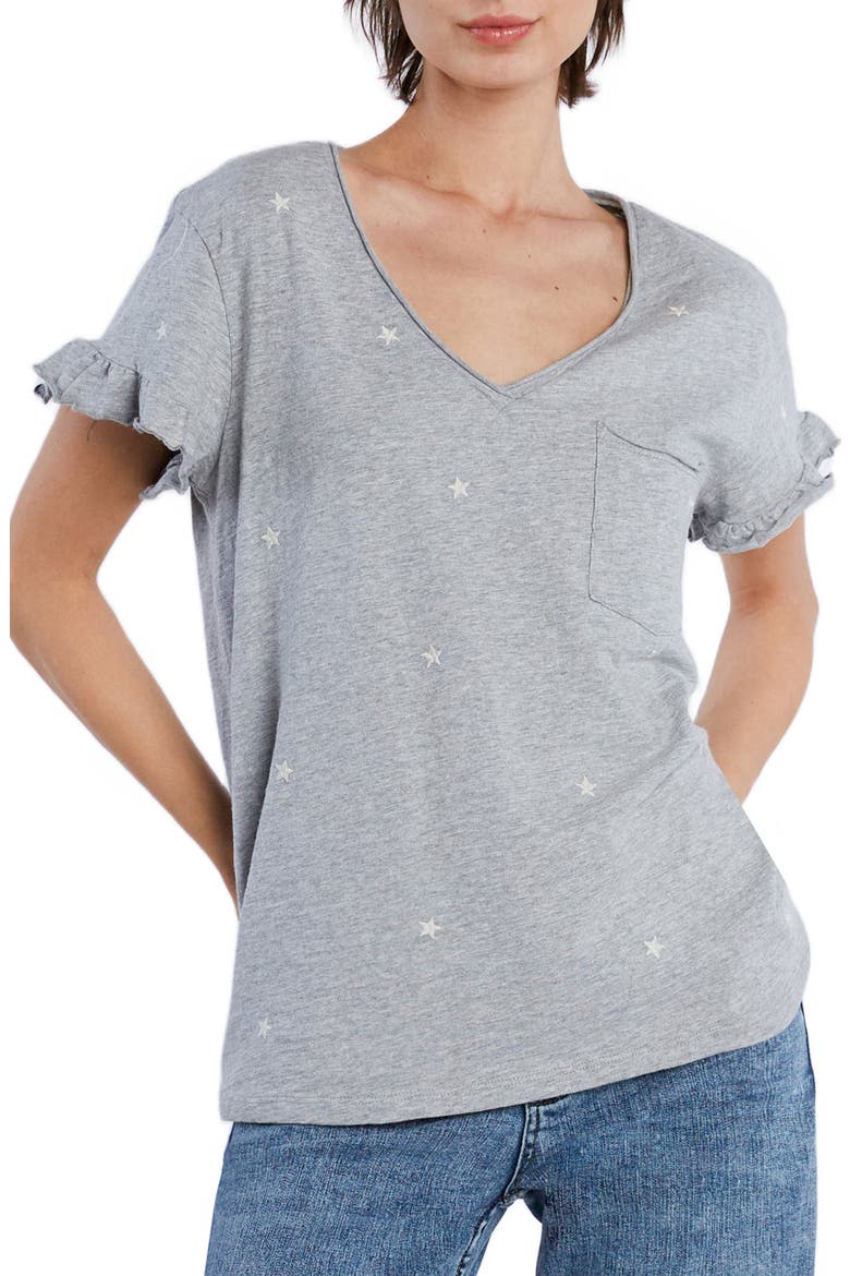 Embroidered Stars T-Shirt, Main, color, HEATHER GREY