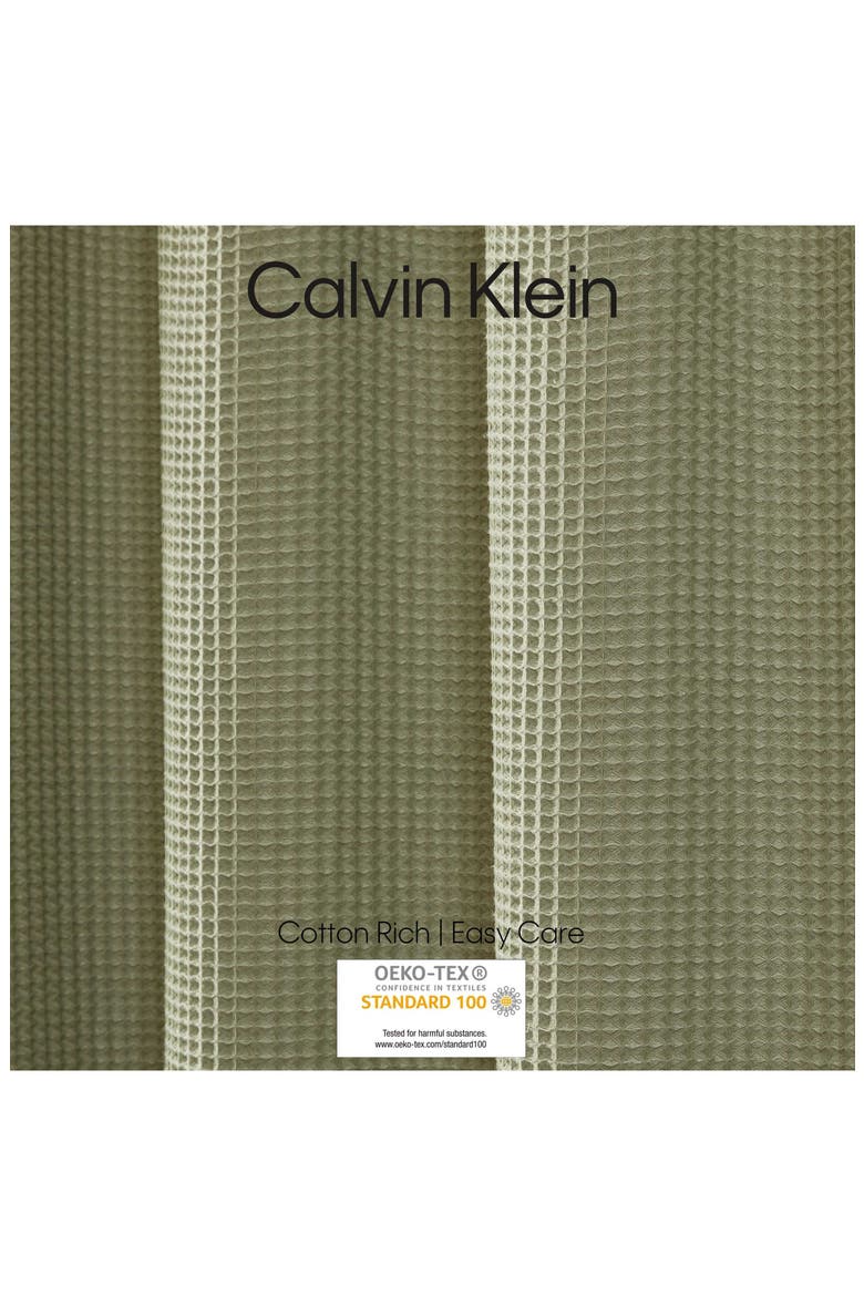 Waffle Weave Shower Curtain, Alternate, color, SAGE GREEN