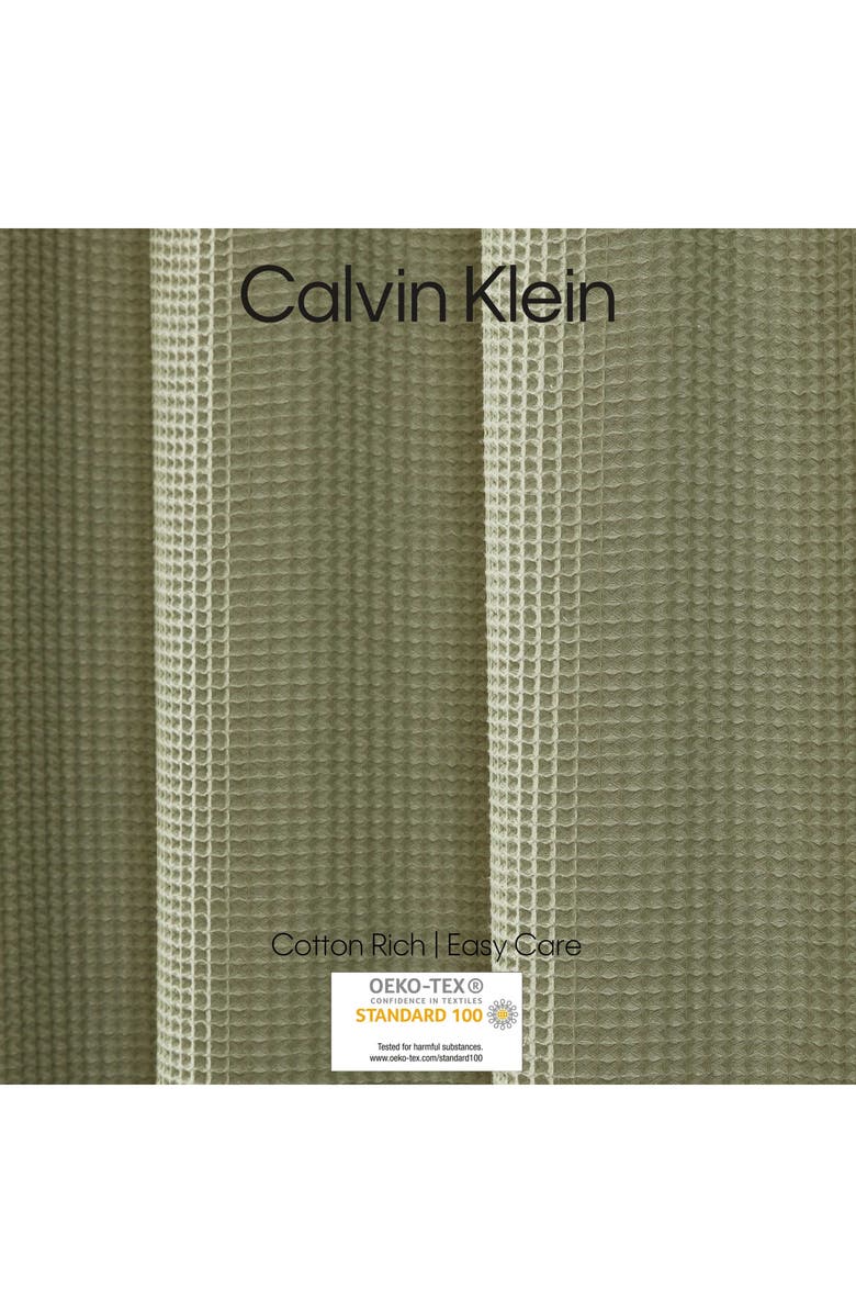 Calvin Klein Waffle Weave Shower Curtain, Alternate, color, Sage Green