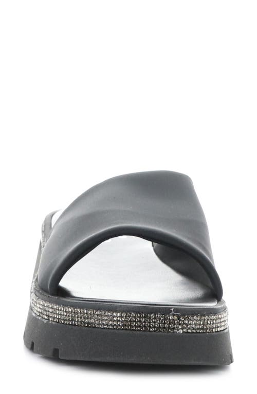 Bos. & Co. Counsil Platform Slide Sandal In Black