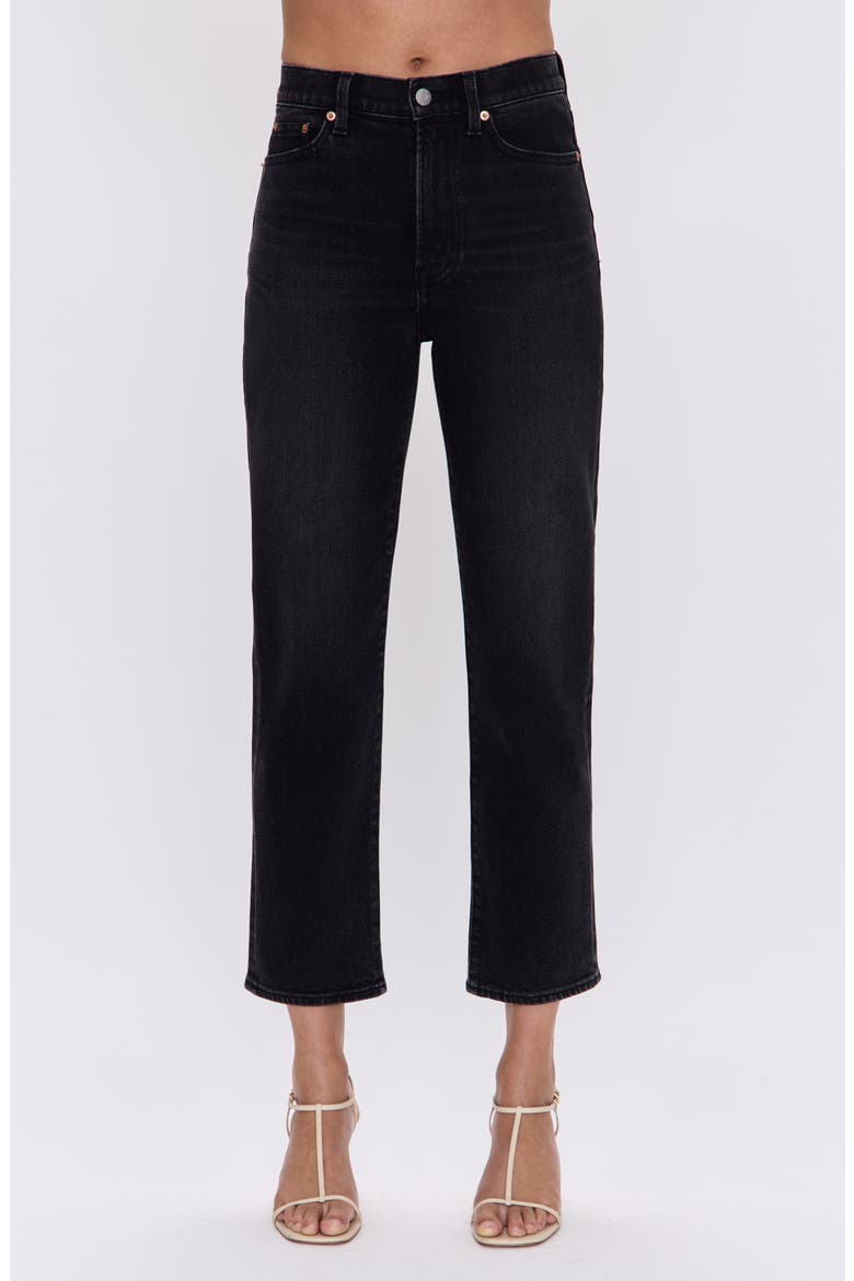 Charlie High Waist Ankle Straight Leg Jeans, Main, color, DARK MIDNIGHT