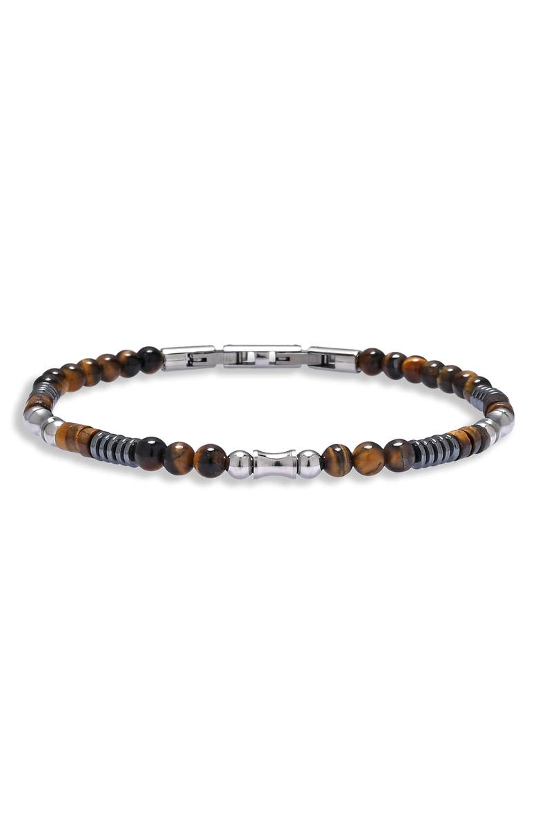 EYE CANDY LOS ANGELES Men's Marcus Tiger's Eye Beaded Bracelet, Main, color, 