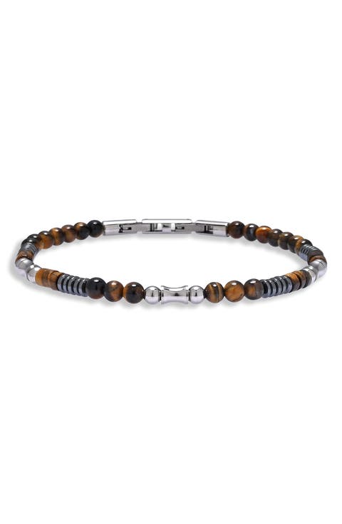Men's Marcus Tiger's Eye Beaded Bracelet