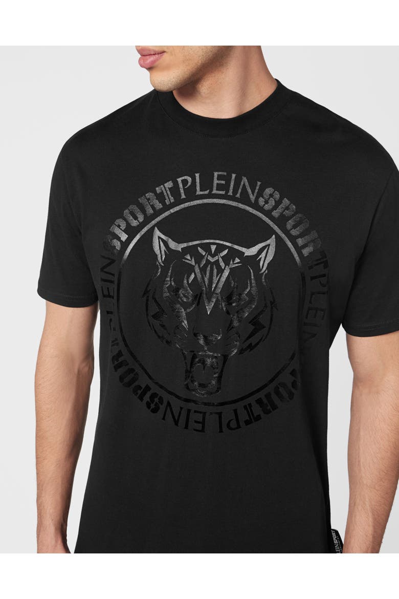 T-Shirt Round Neck Ss Carbon Tiger Men, Alternate, color, black