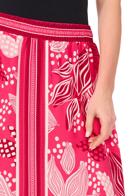 Halogen ® A-line Midi Skirt In Pink Peacock Leaves