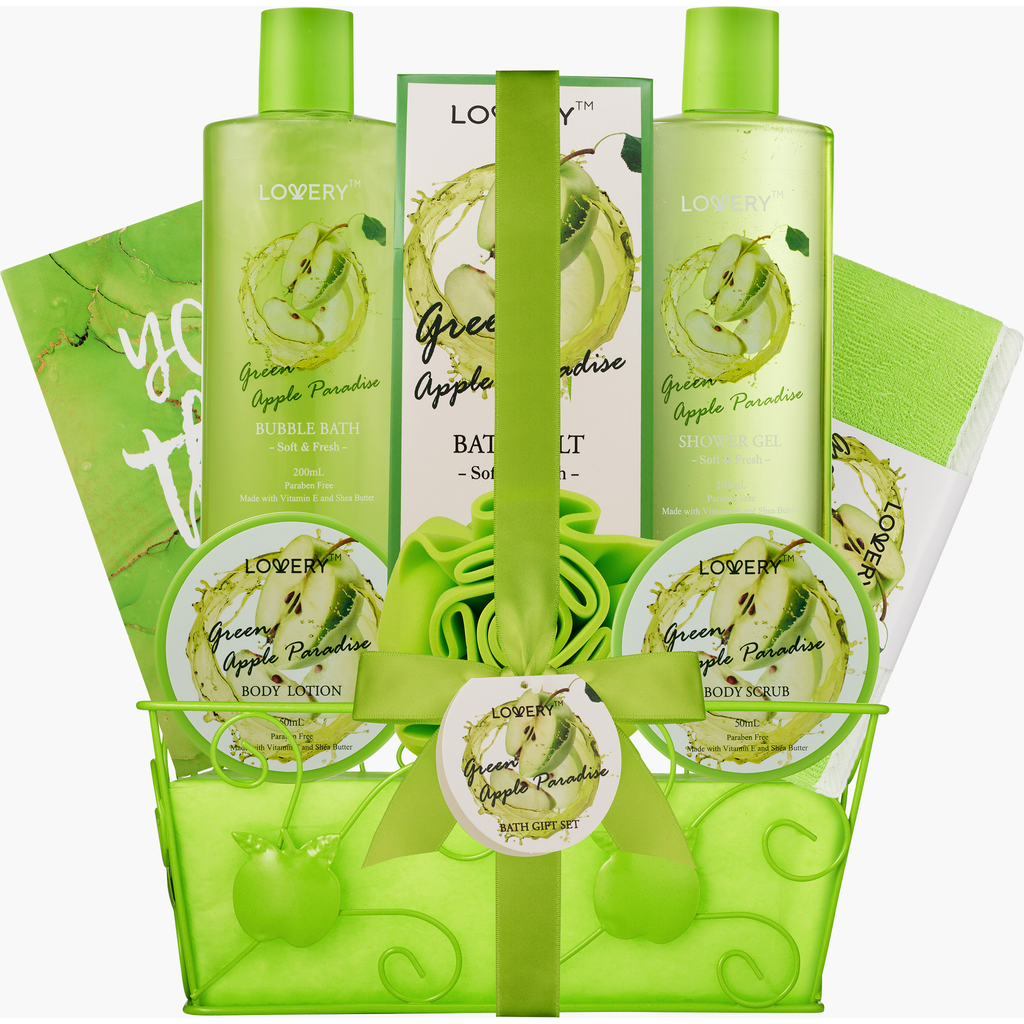 Lovery Green Apple Paradise Teacher's Appreciation Aromatherapy Basket In Green Apple