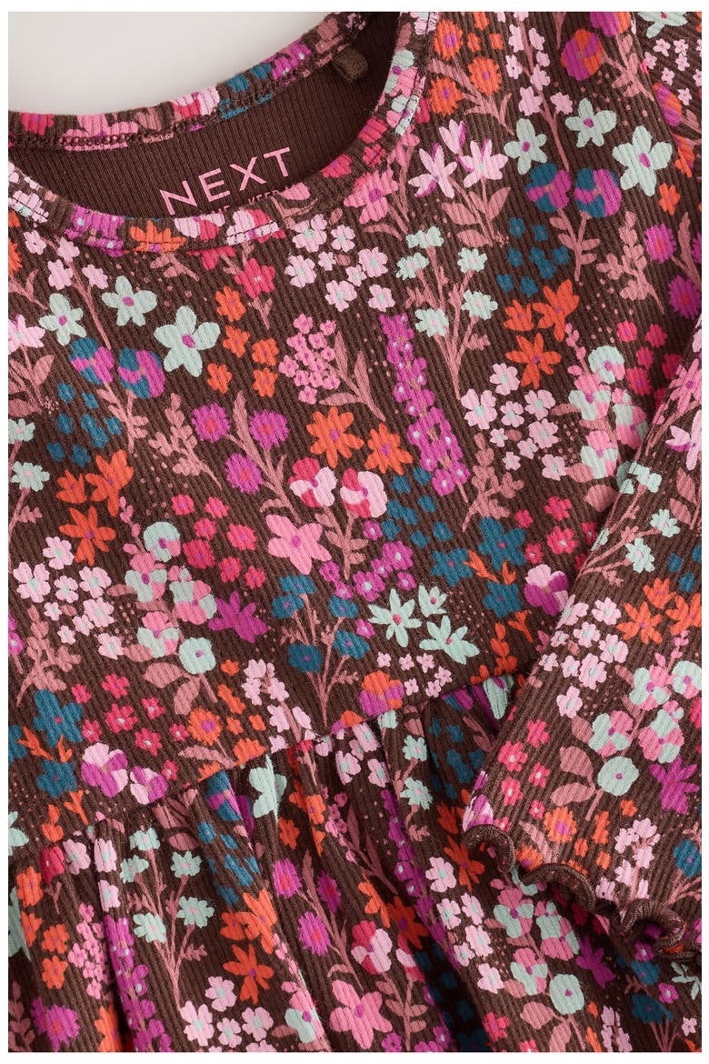 Kids' Ditsy Floral Rib Jersey Dress, Alternate, color, PINK