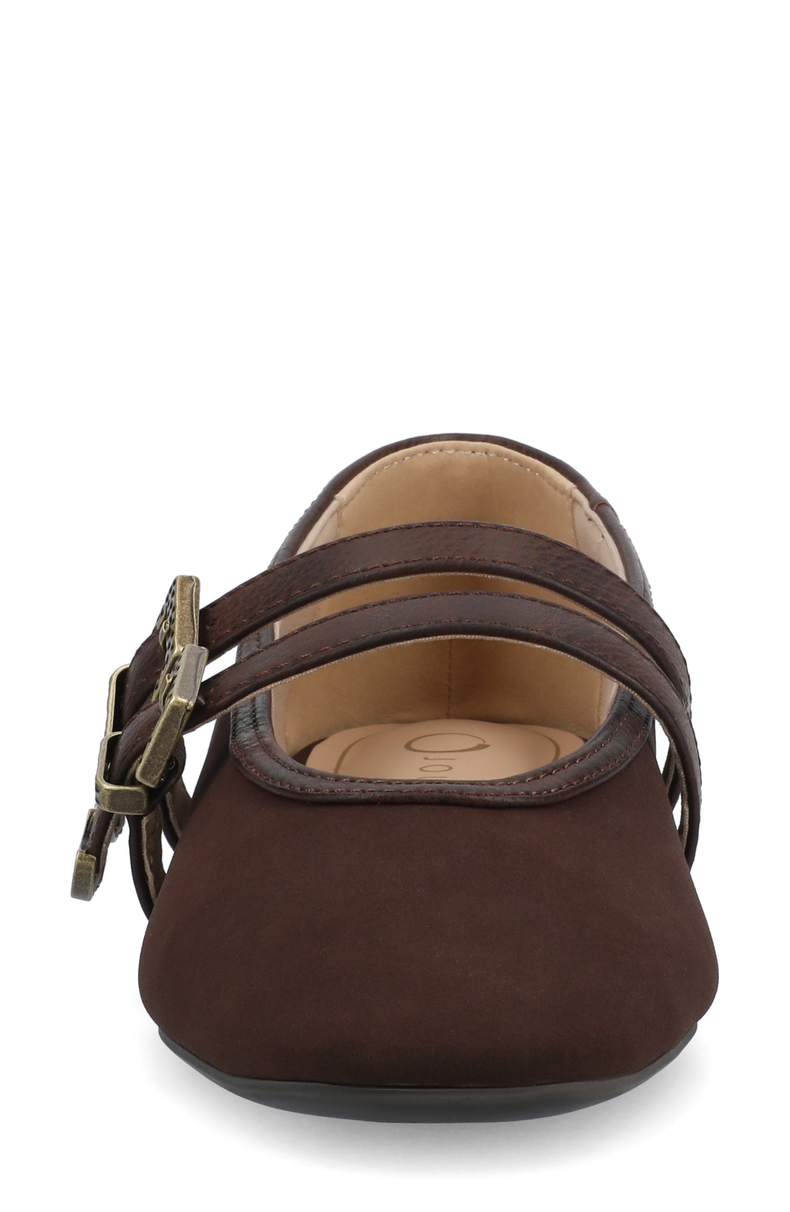 Florene Double Buckle Mary Jane Flat, Alternate, color, CHOCOLATE