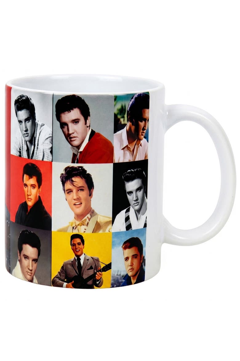 11 oz Elvis Presley Portrait Composite Ceramic Mug, Main, color, White