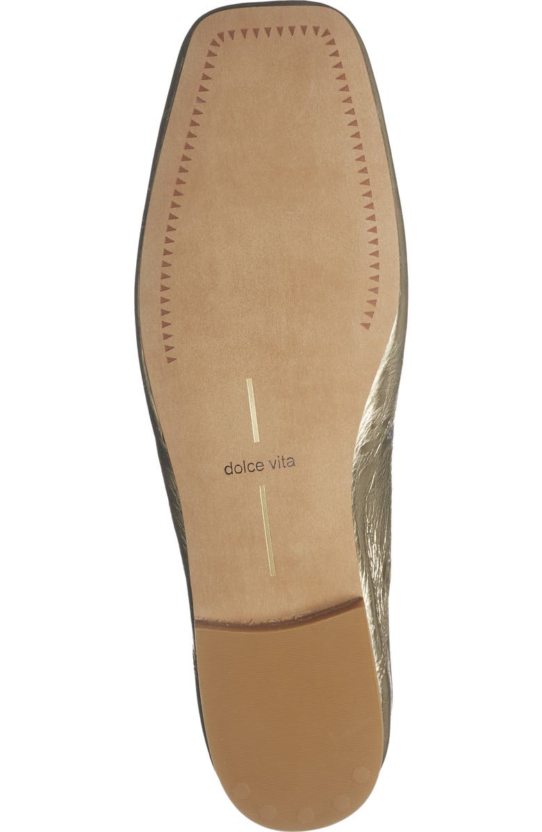 Dolce Vita Anisa Square Toe Flat, Alternate, color, Gold Distressed