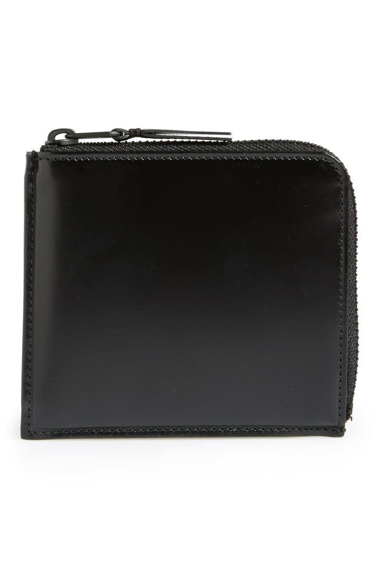 Half Zip French Wallet, Main, color, BLACK