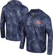 COLOSSEUM Men's Colosseum Navy Auburn Tigers Palms Printed Lightweight Quarter-Zip Hooded Top