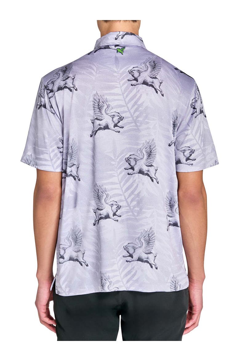 Regular Fit Flying Pigs Recycled Performance Golf Polo, Alternate, color, GREY