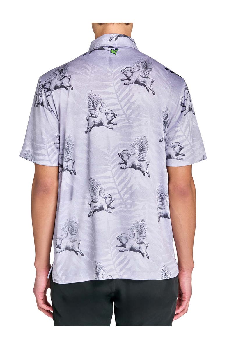 CONSTRUCT Regular Fit Flying Pigs Recycled Performance Golf Polo, Alternate, color, Grey