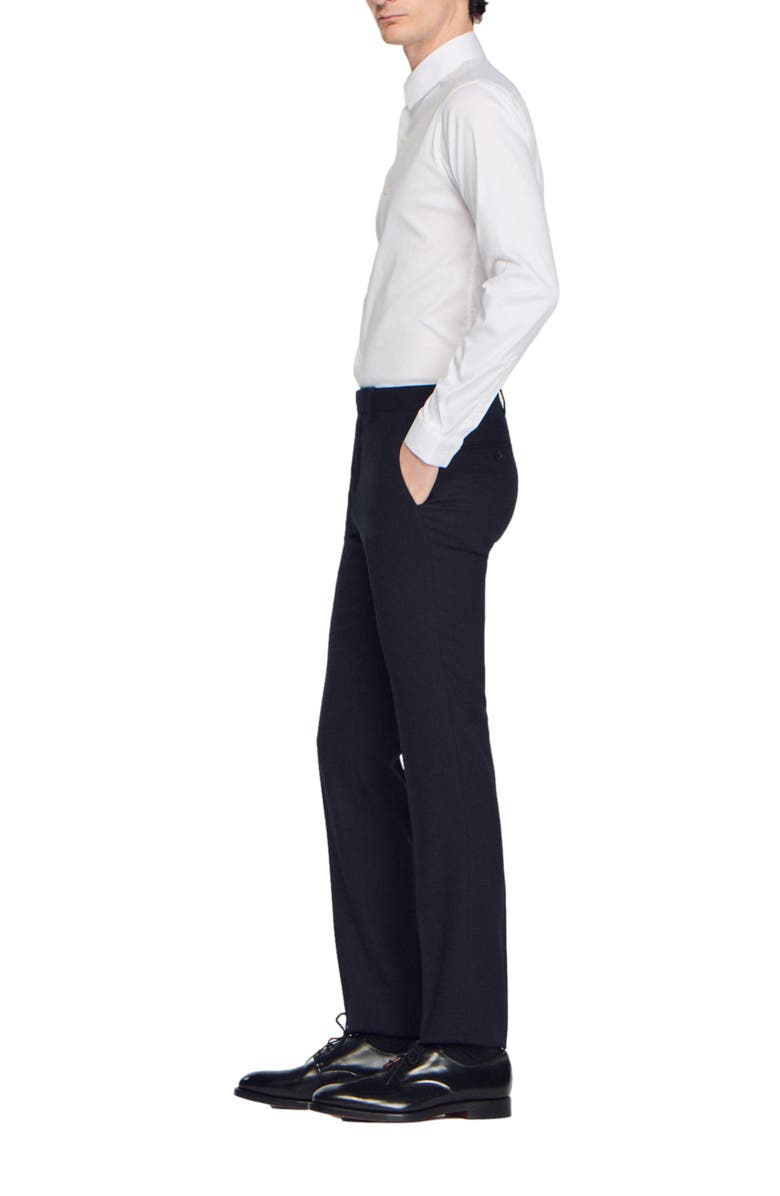 SANDRO Wool suit trousers, Alternate, color, Navy Blue