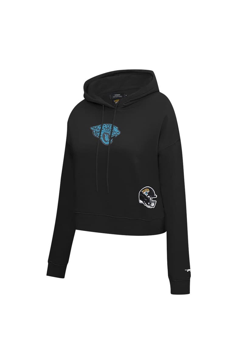 PRO STANDARD Women's Pro Standard Black Jacksonville Jaguars Jeweled Cropped Pullover Hoodie, Alternate, color, Black