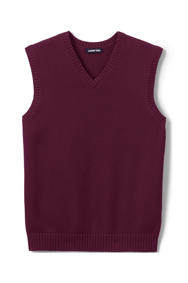 School Uniform  Cotton Modal Sweater Vest, Alternate, color, Burgundy