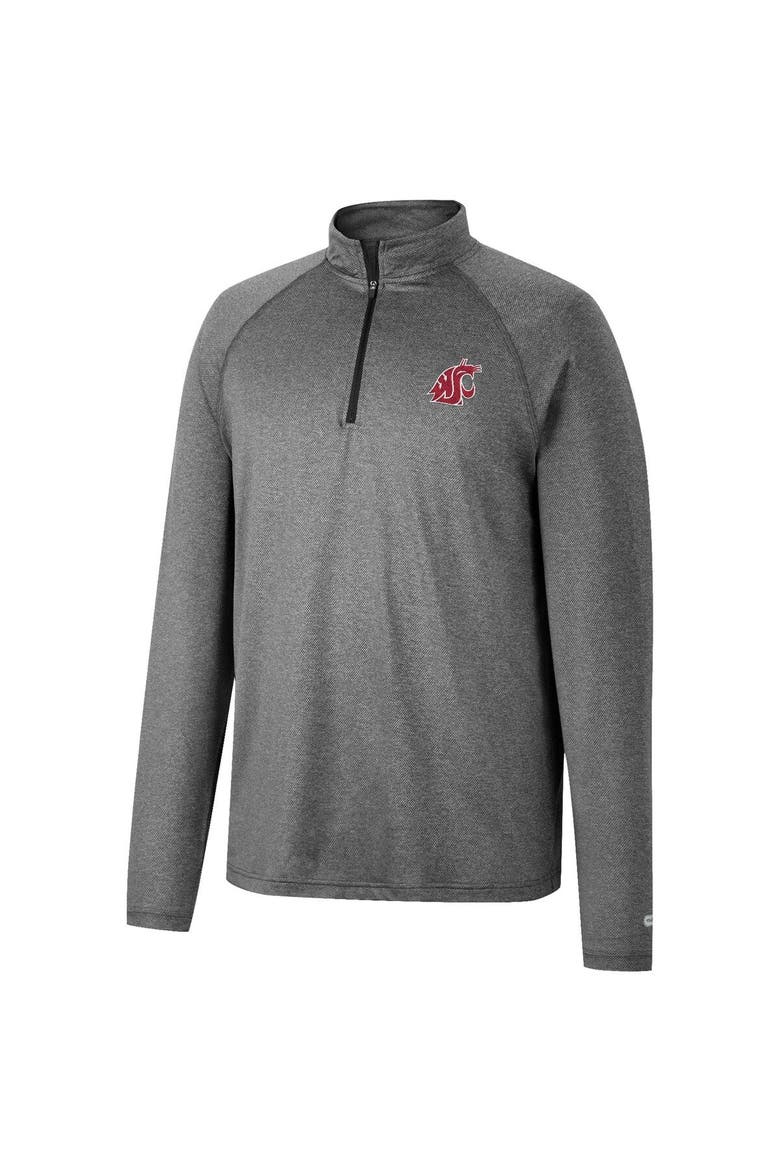 Men's Colosseum Heathered Gray Washington State Cougars Earth First Raglan Quarter-Zip Windshirt, Alternate, color, Heather Gray