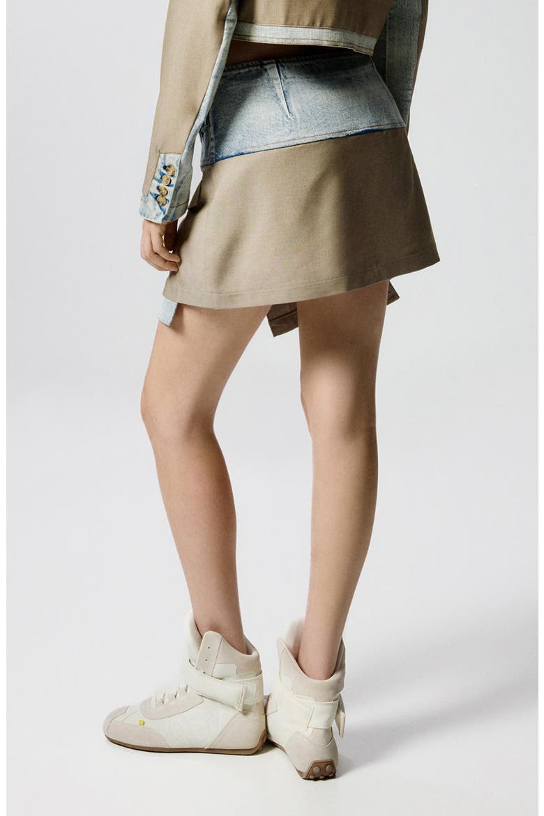 Denim & Twill Miniskirt, Alternate, color, MEDIUM BLUE