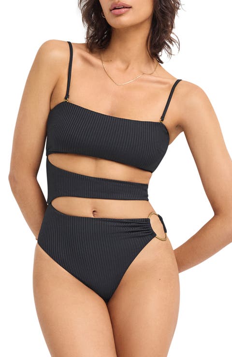 Lolita Cutout Rib One-Piece Swimsuit