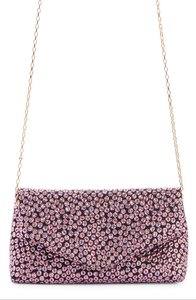 Dries Van Noten Dot Embroidered Leather Clutch, Main, color,