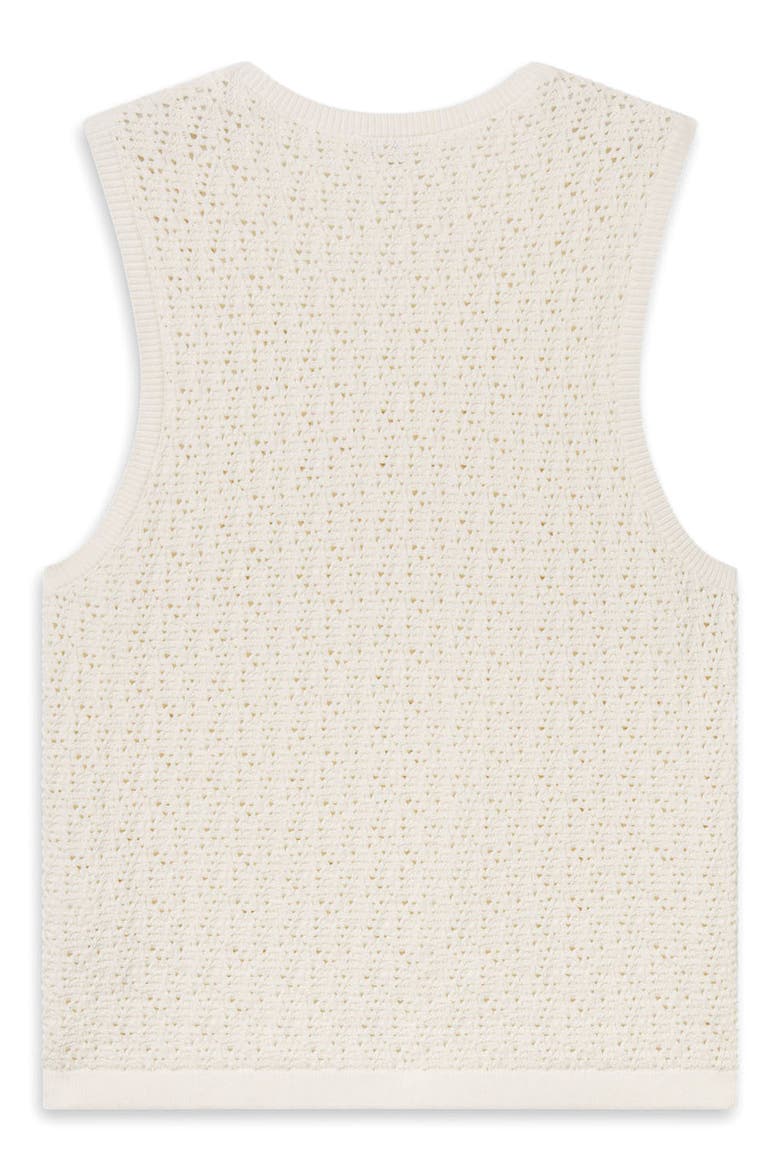 Open Stitch Sleeveless Sweater, Alternate, color, OFF WHITE