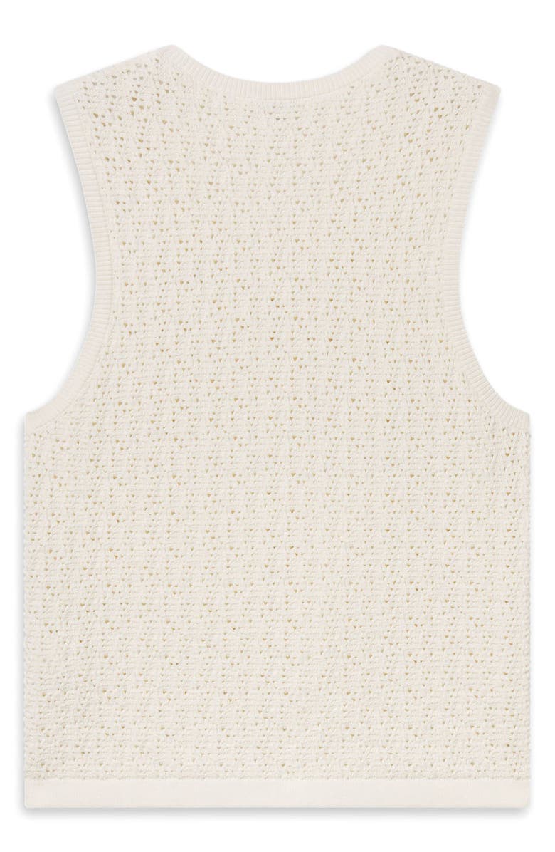 FRAME Open Stitch Sleeveless Sweater, Alternate, color, Off White