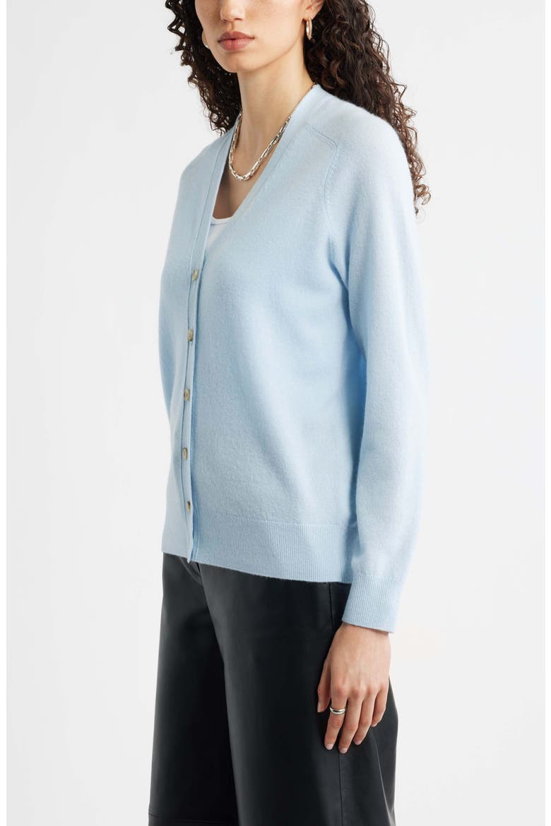 Cashmere V-Neck Cardigan, Alternate, color, BLUE SUBDUED