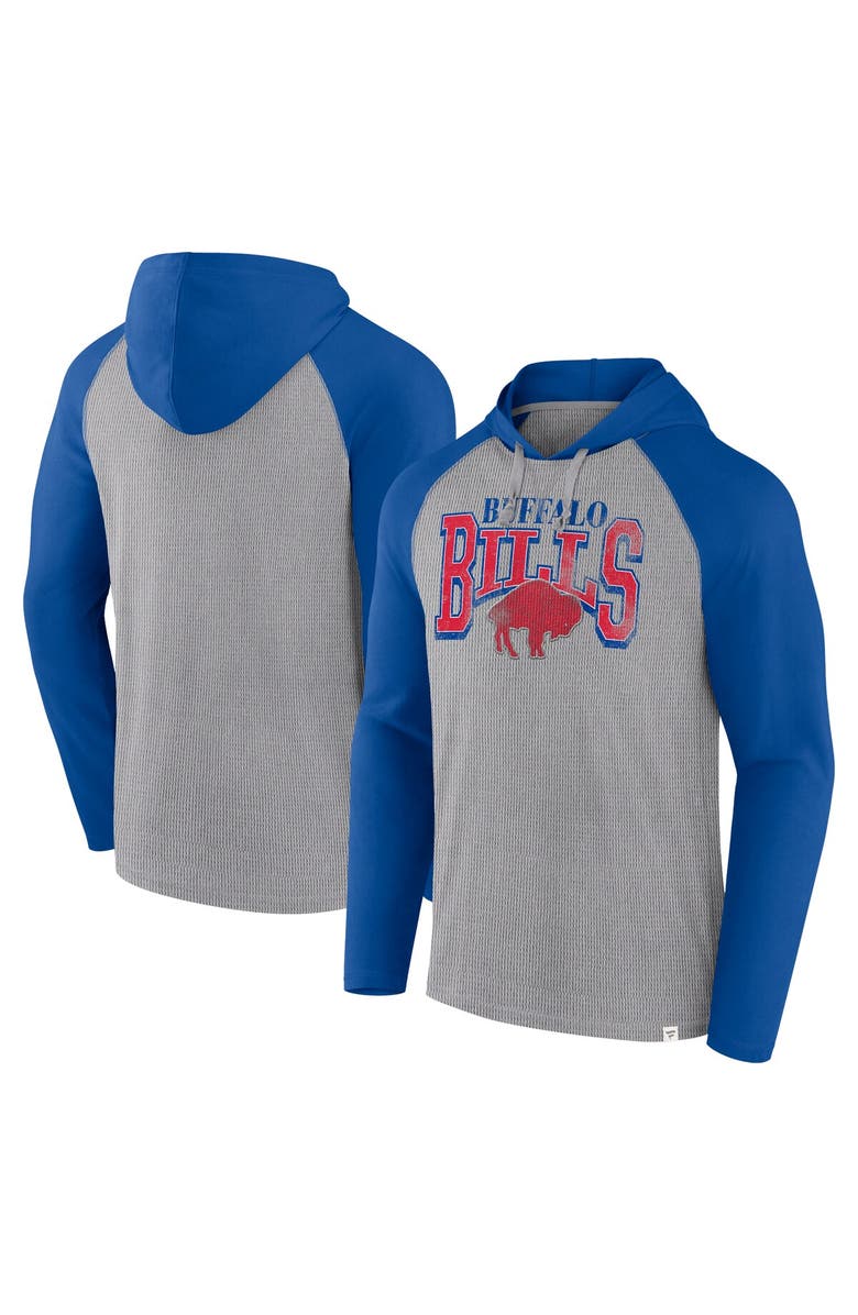 FANATICS Men's Fanatics Gray/Royal Buffalo Bills Under Center Long Sleeve Hoodie T-Shirt, Alternate, color, Gray