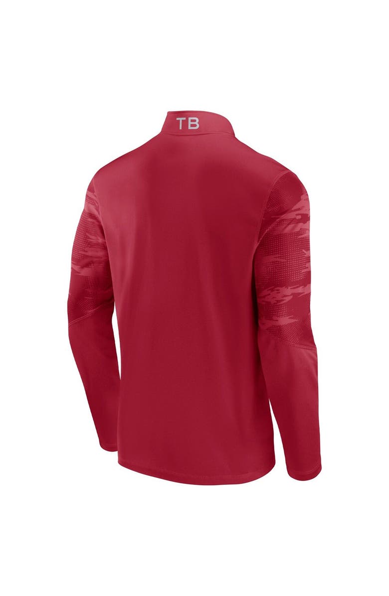 FANATICS Men's Fanatics Branded Red Tampa Bay Buccaneers Ringer Quarter-Zip Jacket, Alternate, color,