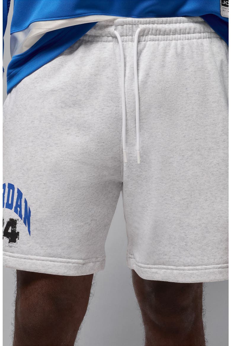 Collegiate Fleece Shorts, Alternate, color, BIRCH HEATHER/ BLACK