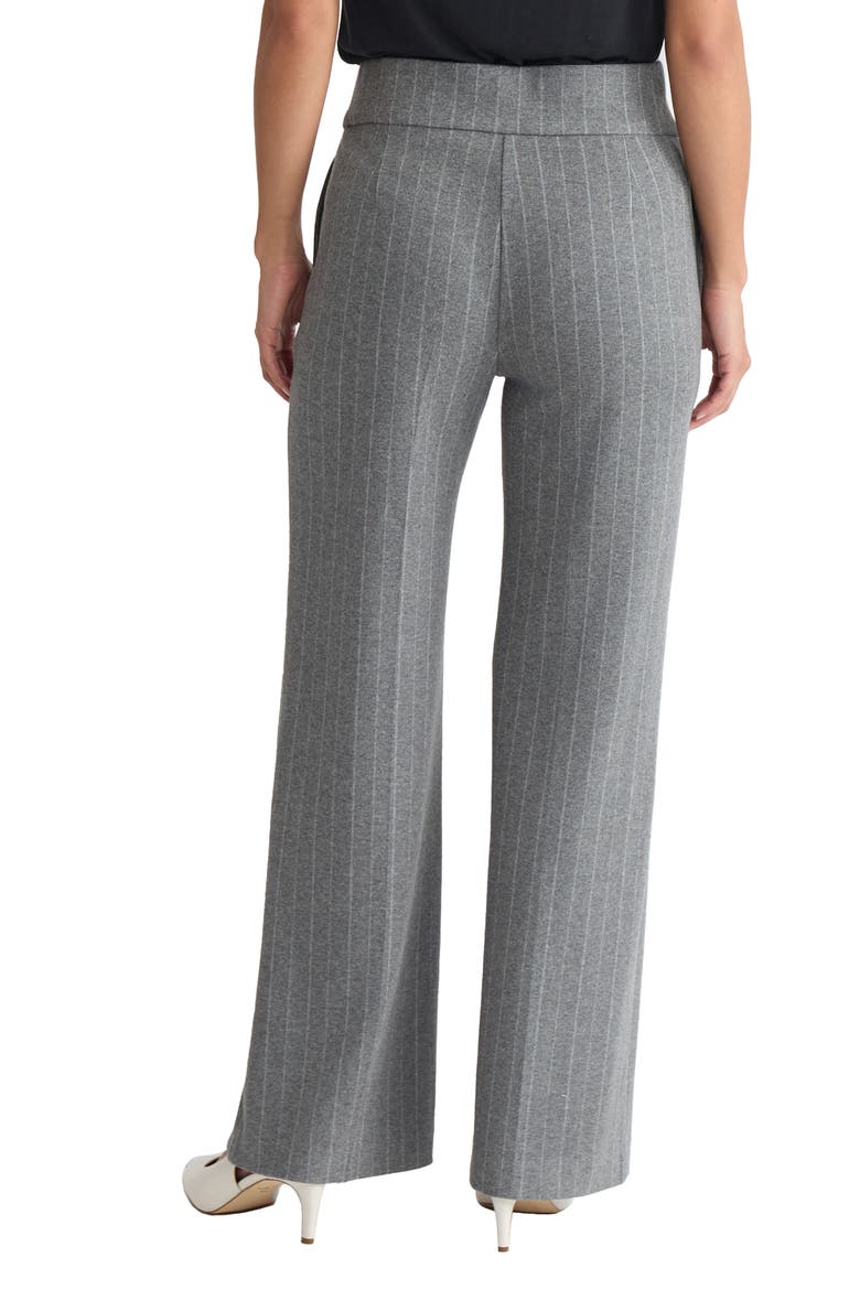 Pull-On Wide Leg Pants, Alternate, color, MED HEATHER GREY/ JONES WHITE