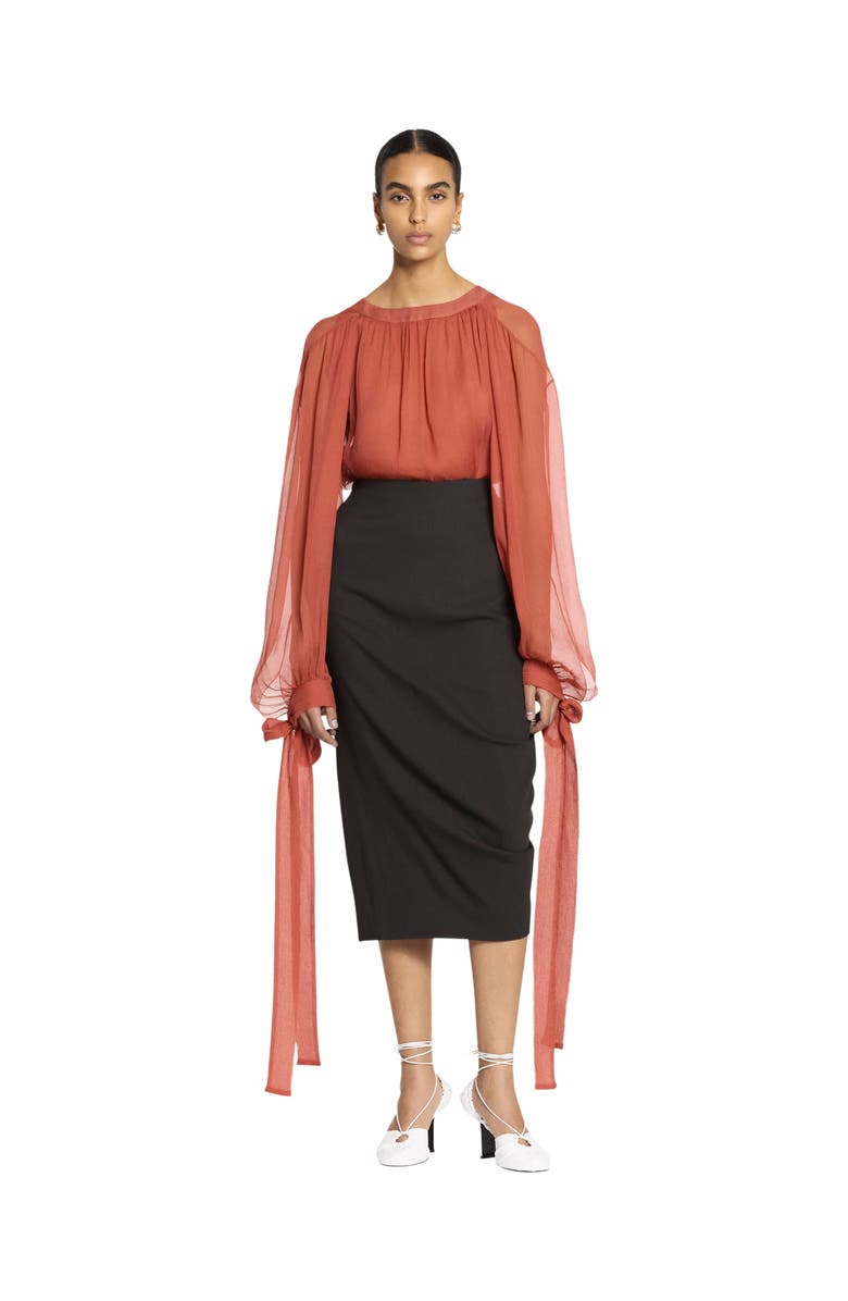 Lanvin Gathered Blouse In Silk Crepon, Main, color,
