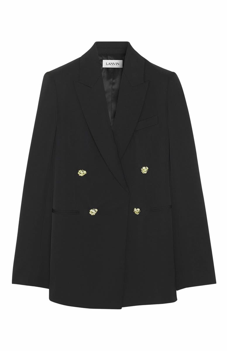 Lanvin Double-Breasted Jacket, Alternate, color, Black