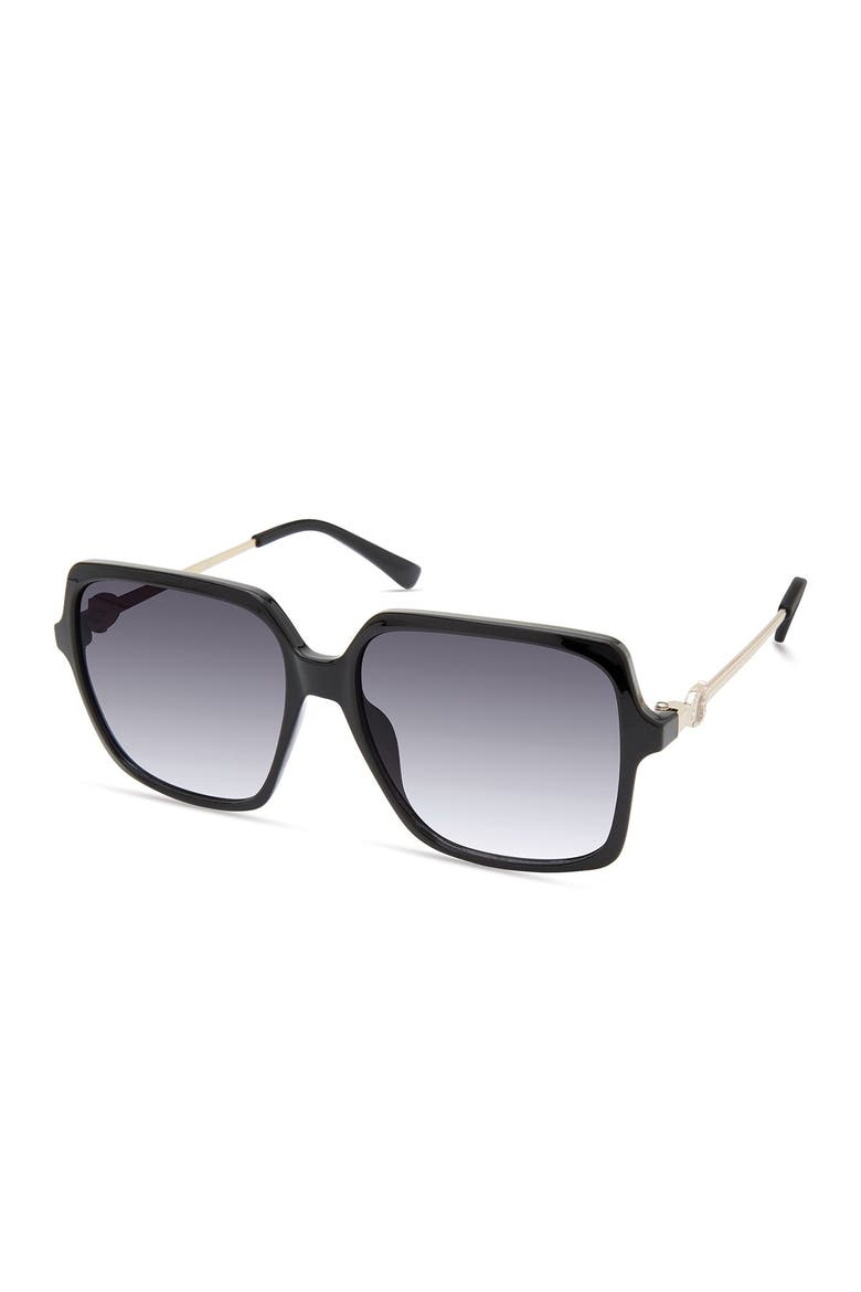 56mm Square Sunglasses, Main, color, SBLK/SMKG