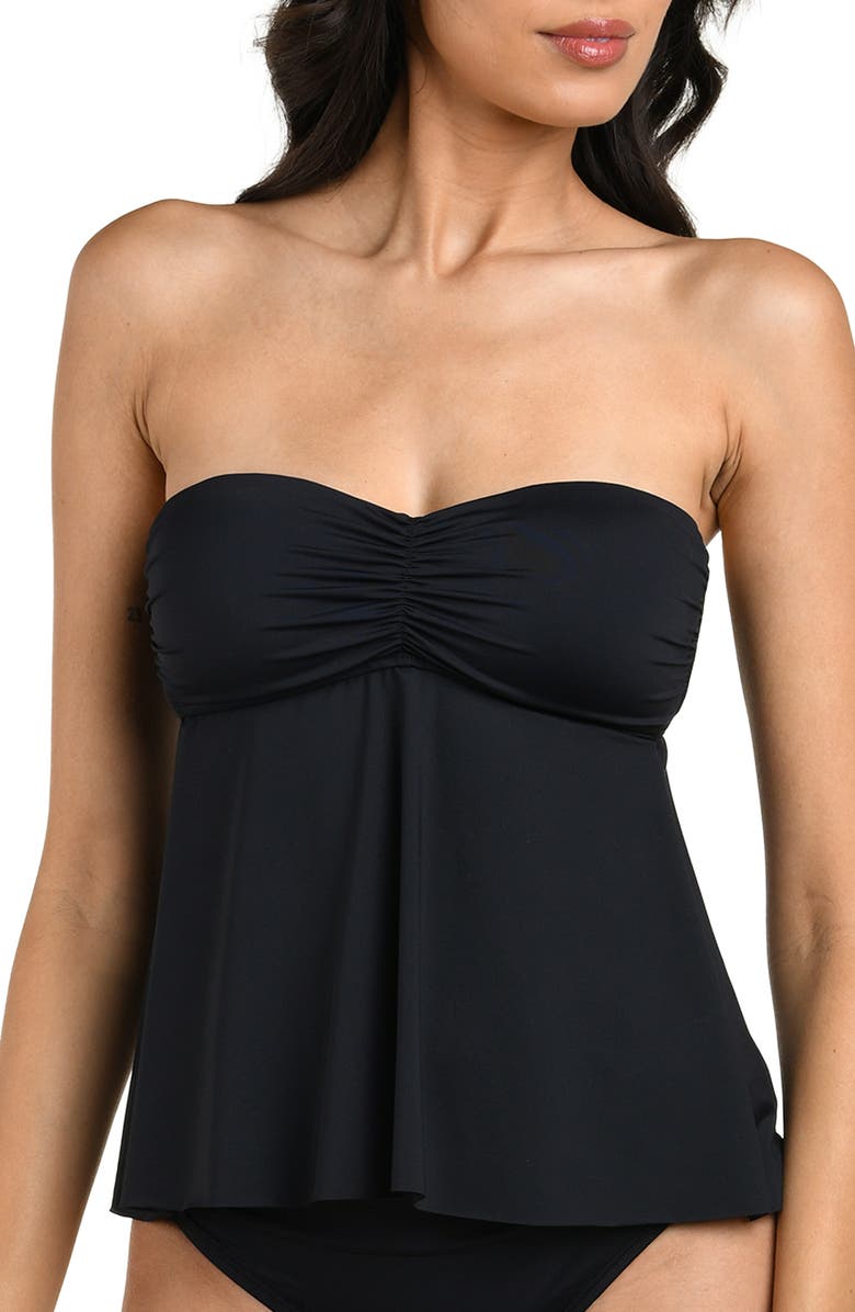 La Blanca Island Flyaway Tankini Top, Alternate, color, Black