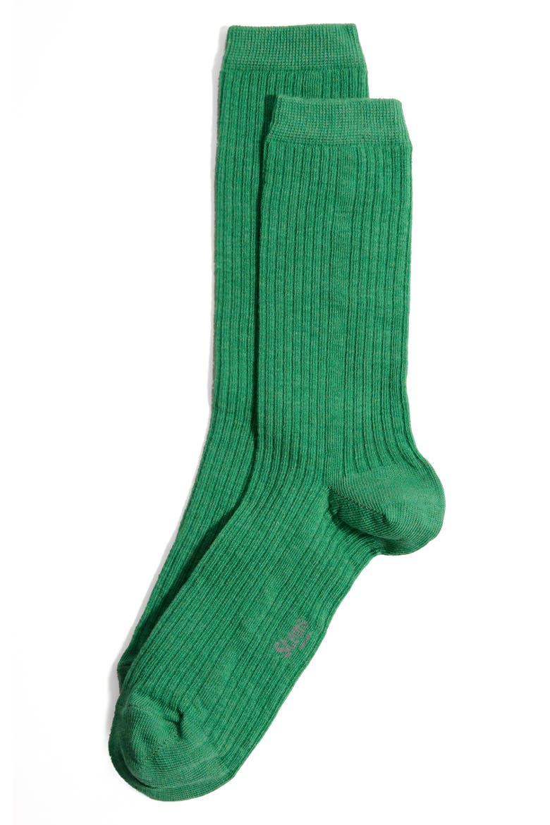 Cotton & Cashmere Blend Crew Socks, Main, color, FERN