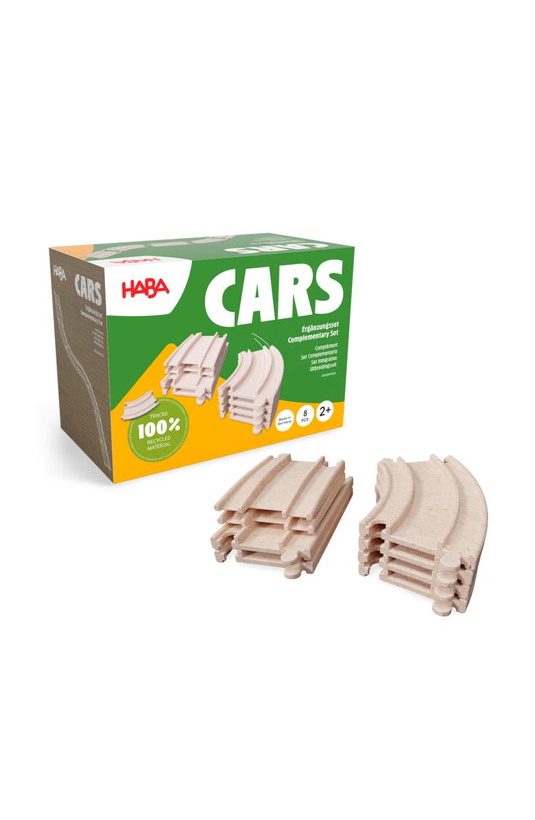 HABA Cars Expansion Race Track Set, Includes Extra Track & Ramps for More Racing Fun for Toddlers & Preschoolers, Main, color, Multi
