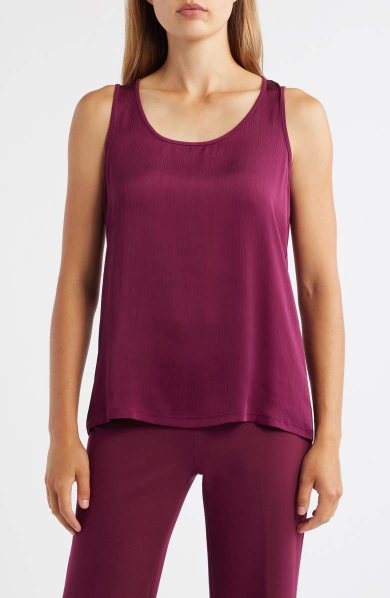 Anne Klein Ity Mixed Media Tank, Main, color, Chianti