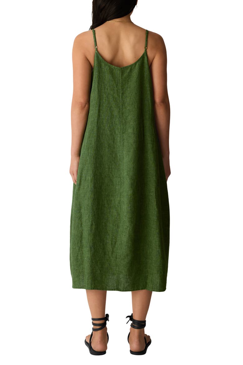 Organic Linen Lantern Shift Dress, Alternate, color, FIELD