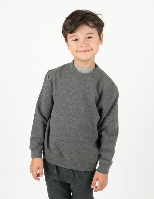 Leveret Kids Pullover Sweatshirt, Long Sleeve, Solid Colors In Gray