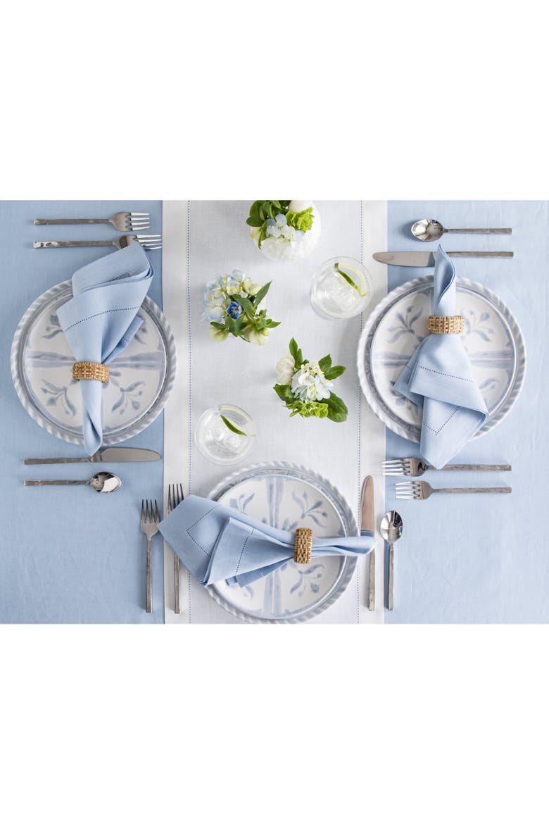 Linen Table Runner - Classic Hemstitch, Alternate, color, White