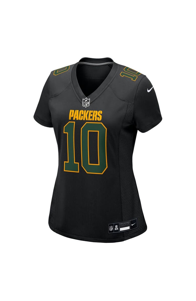 Nike Women's Nike Jordan Love Black Green Bay Packers Fashion Game Jersey, Alternate, color, Black