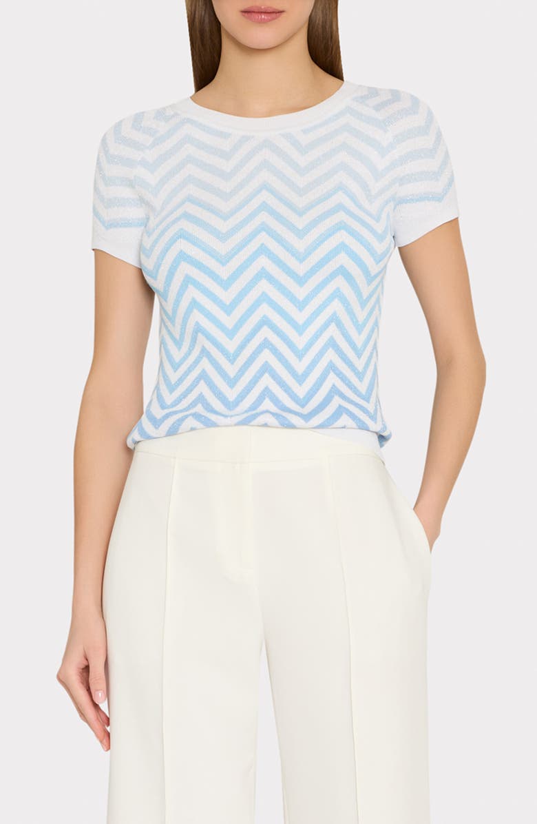 Milly Kaira Metallic Stripe Sweater, Main, color, Blue Multi