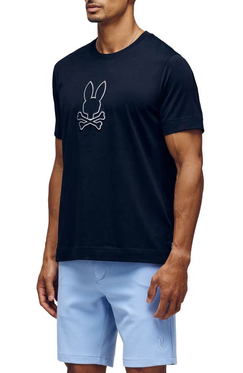 Psycho Bunny Seth Appliqué Graphic T-shirt In Black